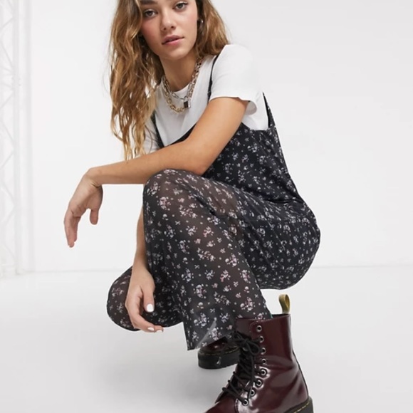 ASOS Dresses & Skirts - NWT ASOS Navy Floral Mesh Maxi Dress with Slip